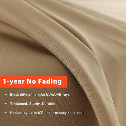 MASTERCANOPY Patio Umbrella 9 ft Replacement Canopy for 8 Ribs-Navy Blue&White Canopy Only