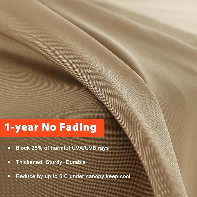 MASTERCANOPY Patio Umbrella 9 ft Replacement Canopy for 8 Ribs-Charcoal Grey Canopy Only