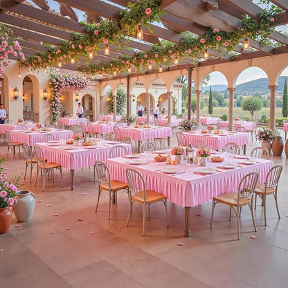 PARTISKY Baby Pink Spandex Square Tablecloths 60x60 Inch, Wrinkle Free Fitted Card Table Cloth Stretch Square Table Cover for Kitchen Dinner, Holiday Party, Wedding Banquet, Display Trade Show