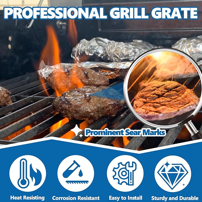463347519 Replacement Grates Parts for Charbroil 463377117 463342119 Grill Grates 4 Burner Performance Grill Charbroil 463347017 463335517 463377017 463347418 463673617 G470-0002-W1 G470-0003-W1 Parts