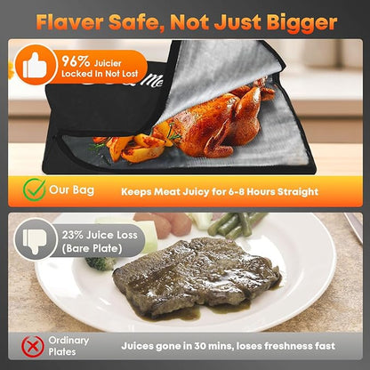 BBQ Blanket for Resting Meat, Puxinargo Brisket Blanket Meat Resting Bag for Smoking, Grilling Meat Insulated Resting Bag with Wide Mouth & Reinforced Handles for Large Brisket/Turkey, Large 23"