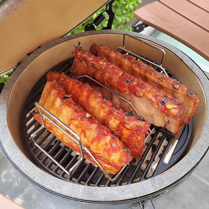 Cast Iron Cooking Grid for Large Big Green Egg Accessories, Grate Grids for Any 18" Kamado Grills Replacement Parts
