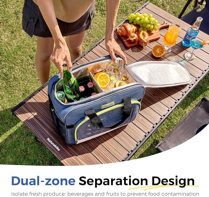 outohome 25L 12V Electric Portable Cooler Warmer Bag, DC Plug In Insulated Car Cooler Bag, Heating and Cooling Dual Function Bag for Truck Drivers, Camping, Groceries & Family Outings, All Season