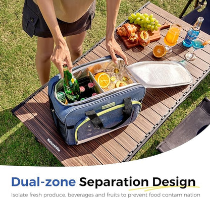 outohome 25L 12V Electric Portable Cooler Warmer Bag, DC Plug In Insulated Car Cooler Bag, Heating and Cooling Dual Function Bag for Truck Drivers, Camping, Groceries & Family Outings, All Season