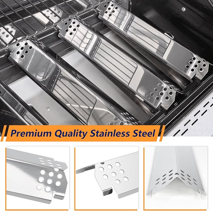 Grill Grease Tray Kits for Nexgrill Replacement Parts 4&5-Burner Gas Grill,Stainless Steel Grill Grates,Burners,Heat Plates,Adjustable Grease Drip Pan for Nexgrill Parts 720-0888,720-0830H,720-0958A