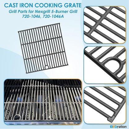 Replacement Parts for Nexgrill 5 Burner 720-1046 720-1046A, Cooking Grate and Heat Shield Kit for Nexgrill 720-1046 Grill Parts 720-1046A for Nexgrill Replacement Parts 5 Burner