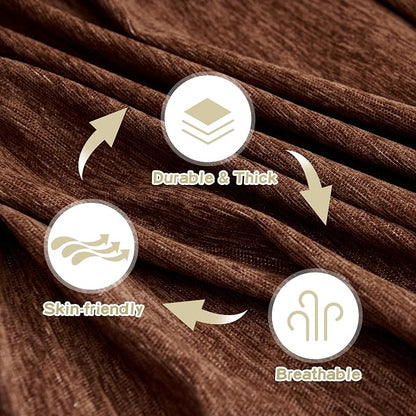 MYSKY HOME Oversized Couch Cover Sofa Covers Couch Covers for 3 Cushion Couch Sofa Pet Friendly L Shaped Couch Cover Sectional Couch Covers Non Slip Furniture Protector for Kids, 91"x150", Chocolate