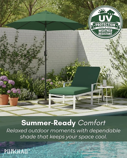 6 Ft Outdoor Patio Umbrella, Easy Open/Close Crank and Push Button Tilt Adjustment - Hunter Green Market Umbrellas