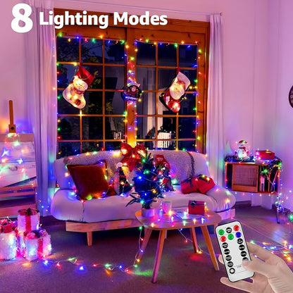 328FT 1000 LED Christmas Lights Outdoor Waterproof, Timer & Memory Function, 8 Modes Multicolor String Lights Plug in Twinkle Lights for Xmas Tree Holiday Garden Indoor Party Decor