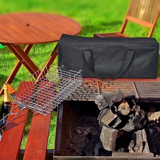 Amylove 2 Sizes Grill Utensil Storage BBQ Tool Bag 24.5" x 9.5" x 5" Large Capacity Grill Accessory Storage Waterproof Grilling Utensil Holder Outdoor BBQ Picnic Cooking Tools for Camp Barbecue