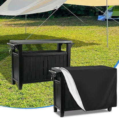 420D Outdoor Prep Table Cover 60 Inch,60''L x 30''W x 34''H,Black | Waterproof Patio Stainless Steel Table Cover, Workbench Covers Waterproof, Picnic BBQ Grill Cart Cover