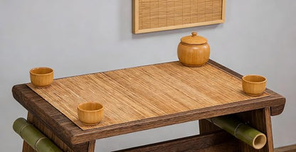 1PCS Dining Table Kitchen Placemat, Heat-Resistant Place Mat Stain Resistant Anti-Skid Washable Bamboo Table Mat Placemat Kitchen Table mat