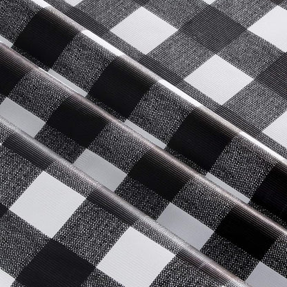 sancua Checkered Vinyl Square Tablecloth Table Cloth, 54x54 Inch | 100% Waterproof Oil Proof Spill Proof PVC Table Cloth, Wipe Clean Cover for Dining Tables, Buffet Parties, Black and White