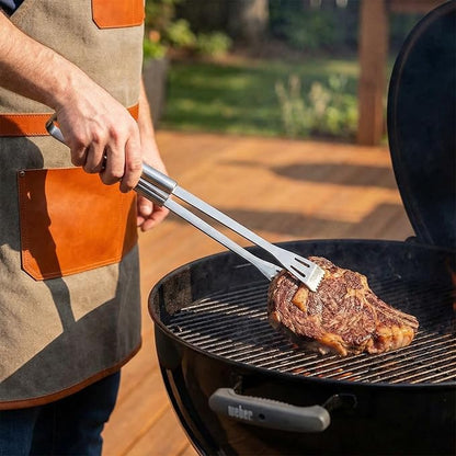 9-Piece BBQ Grill Tool Set, Stainless Steel with Storage Bag | Nine piece set of stainless steel grill tools. Very suitable for camping, backyard gatherings, outdoor barbecues