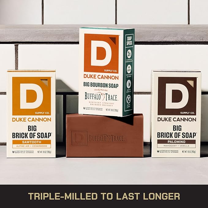 Duke Cannon Big Brick of Soap Variety Pack – Sawtooth, Palomino & Bourbon, Large 10 oz Triple Milled Men’s Bar Soap Set, Long-Lasting Body Soap Bundle