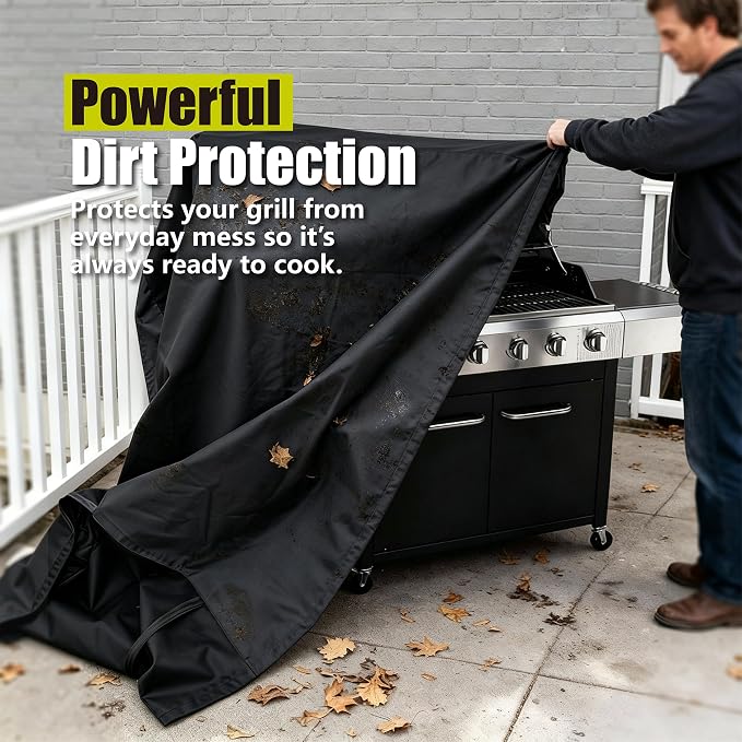 YSPACE 32 Inch Grill Cover Heavy Duty Waterproof BBQ Grill Cover | For Outdoor Grill 2 Burner Gas Grill Cover, Fits Weber Genesis Char-Broil Brinkmann Jenn Air Nexgrill, Black