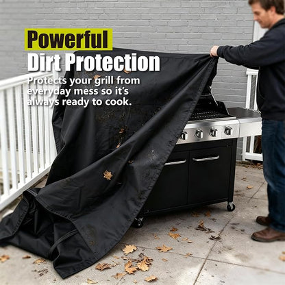 YSPACE 32 Inch Grill Cover Heavy Duty Waterproof BBQ Grill Cover | For Outdoor Grill 2 Burner Gas Grill Cover, Fits Weber Genesis Char-Broil Brinkmann Jenn Air Nexgrill, Black