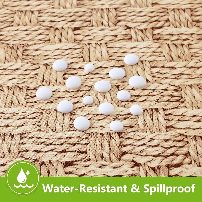 Smiry Spandex Fitted Tablecloth for 5 Foot Rectangle Tables, Washable Picnic Table Cover with Elastic, Stretch Reusable Table Cloth for Outdoor, Camping, Dining & Kitchen (Weave, 30"x60")