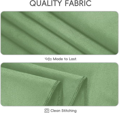 8 Pack Sage Green Tablecloth 60 x 102 Inch Rectangle For 6 Foot Tables | Wrinkle Resistant, Washable Polyester Fabric, Rectangular Table Cloth for Wedding Party Banquet Buffet and Camping