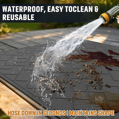 66" x 49" Heavy Duty Grill Mat for Outdoor Grill, BBQ Mats & Under Grill Mat for Patio Deck Protection, Waterproof, Oil-Resistant, Easy-to-Clean Floor Protector