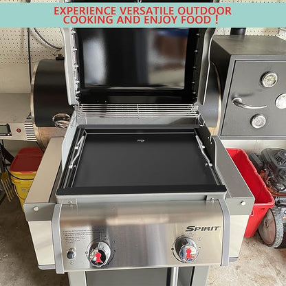 Spirit 200 Full Size Griddle Insert for Weber Spirit I & II 200 Series Gas Grills Spirit E-210 S-210 S-215 E-220 S-220 Grill Parts, Carbon Steel Flat Top Griddle Replacement for Weber 7637 Parts