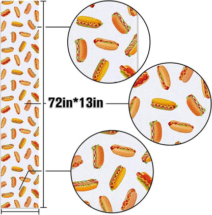 Hot Dog Table Runner Hot Dog Birthday Party Decorations A Weenie Bit Older Dining Room Home Kitchen Table Decor (13" x 72")