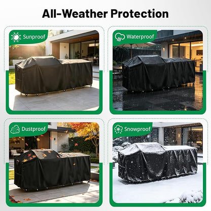 105 Inch Island Grill Cover, Outdoor Kitchen BBQ Waterproof Cover | Heavy Duty Outdoor Large Island Covers for Patio BBQ, 105"L x 28"W x 50"H