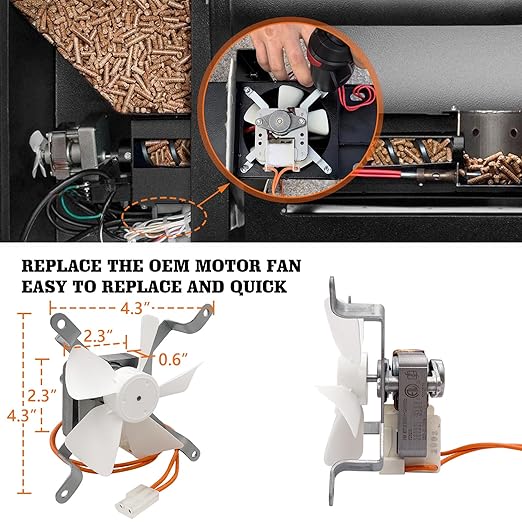 YAOAWE Replacement Parts Pellet Grills Induction Fan Kit Compatible with Traeger Pit Boss & Camp Chef Wood Pellet Grills Accessories, Replace for Fan Part