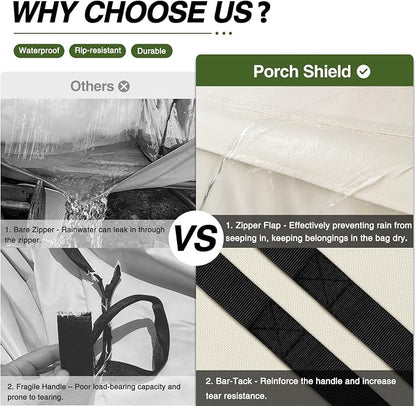 Porch Shield Outdoor Cushion Storage Bag 62 inch Waterproof Outside Storage Bags for Patio Furniture with Zippers and Handles