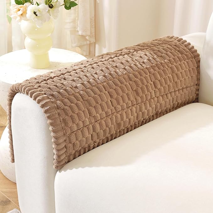 OstepDecor Couch Cover for Dogs, Washable Non Slip Sofa Cover for Pets | Soft Couch Covers for Sofa, Loveseat and Sectional, Furniture Protector Against Pet Hair & Dirt (20" x 24", Brown)