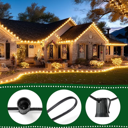 Minetom C9 Christmas String Lights Outdoor, 100FT Vintage Outdoor Lights
