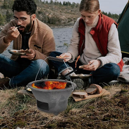 Outdoor Barbecue Stove Portable Charcoal Grill Cast Iron 20cm Compact Camping Barbecue Tool for Outdoor Cooking Assorted Style Assorted style
