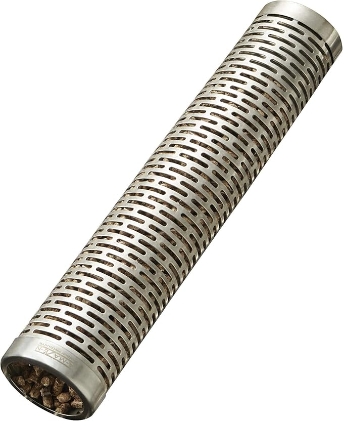 A-MAZE-N AMNTS12 Oval Pellet Tube Smoker, Hot or Cold Smoking, 12 Inch, Stainless