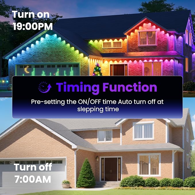 100FT Permanent Outdoor RGB Lights, Smart Outdoor String Lights with App Remote Control, 16 Million Colors & 100 Scene Modes, IP67 Waterproof Outdoor Lights for Patio Garden Yard Holiday Party Decor