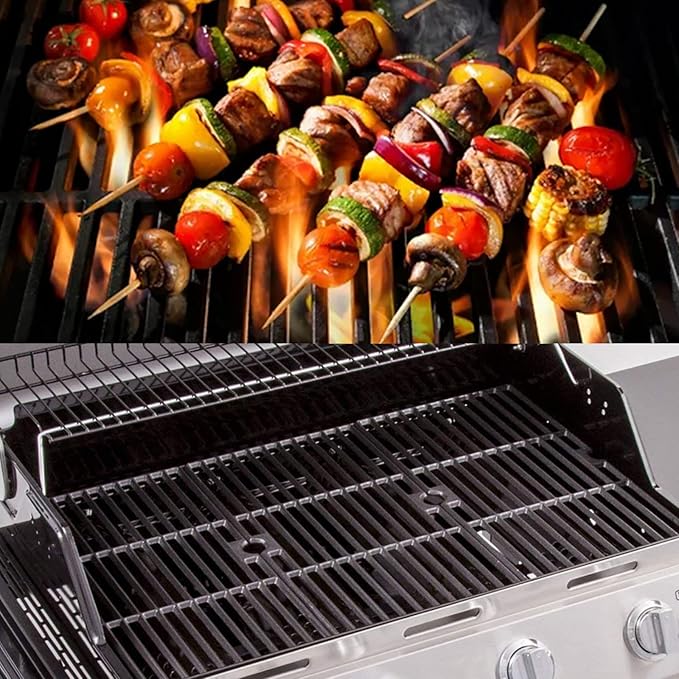 DGF493BNP Drip Pan Grill Replacement Parts for Dyna Glo DGF493BNP, DGB494SPB, Backyard Grill BY13-101-001-12, Grill Grates, Heat Shields and Adjustable 24''-30'' Grease Tray for Dyna-glo 4 Burner