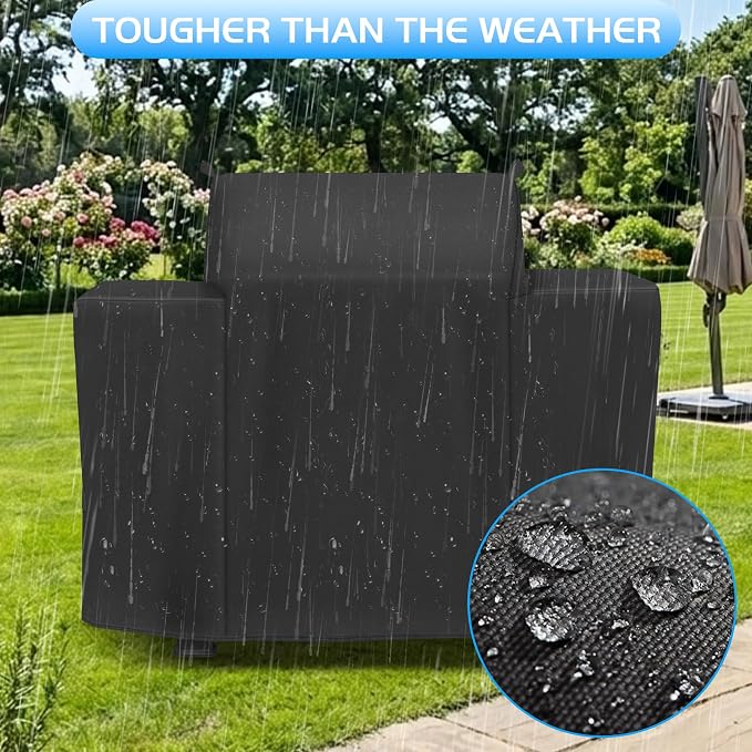 Grill Cover for Traeger Westwood XL Grill Parts BAC861P Full Length Covers Wood Pellet Smoker Replacement Parts TFB82YLJU 600D Waterproof Outdoor BBQ Grilling Accessory