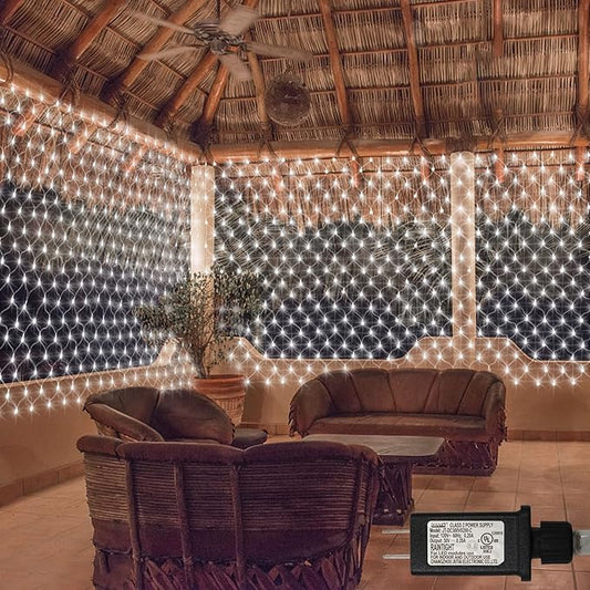 echosari 720 LED Net Lights 20ft x 13ft Large Size Bush Lights Plug in with Remote, IP68 Fully Waterproof Outdoor Net Light for Garden Backyard Wall Bush Trees Decor(Cool White)
