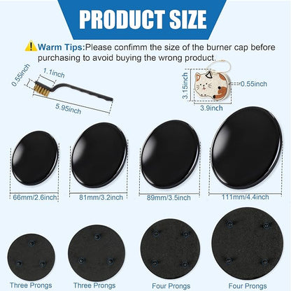 Upgraded 4PCS Surface Burner Caps Set Fits for GE&Hotpoint&Haier 30" Gas Range/Cooktop,WB29K10022-1 Small Cap WB29K10023-1 Medium Cap WB29K10024-1 Large Cap WB28K10222-1 XLarge Cap,Shiny Black Surface