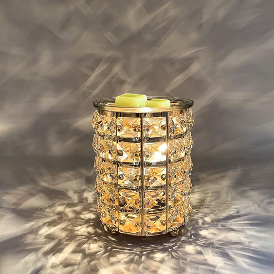 Wrought Iron Crystal Wax Melt Warmer Electric Oil Burner Wax Melt for Home, Kitchen, Living Room, Bedroom, SPA(Golden)?-