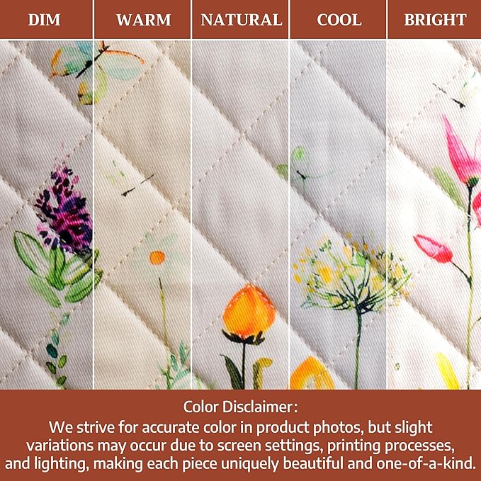 Maison d' Hermine Pot Holders 100% Cotton Heat Resistant Potholders 8" x 8" Hot Pads with Loop BBQ Cooking Baking Hotel Farmhouse Kitchen Handling Hot Pans Spring Summer(Pack of 1, Botanical Fresh)
