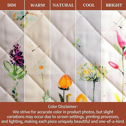 Maison d' Hermine Pot Holders 100% Cotton Heat Resistant Potholders 8" x 8" Hot Pads with Loop BBQ Cooking Baking Hotel Farmhouse Kitchen Handling Hot Pans Spring Summer(Pack of 1, Botanical Fresh)