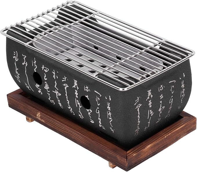 Keenso Portable Charcoal Barbecue Grill Lightweight Aluminium Alloy BBQ Stove Oven for Home Outdoor Cooking