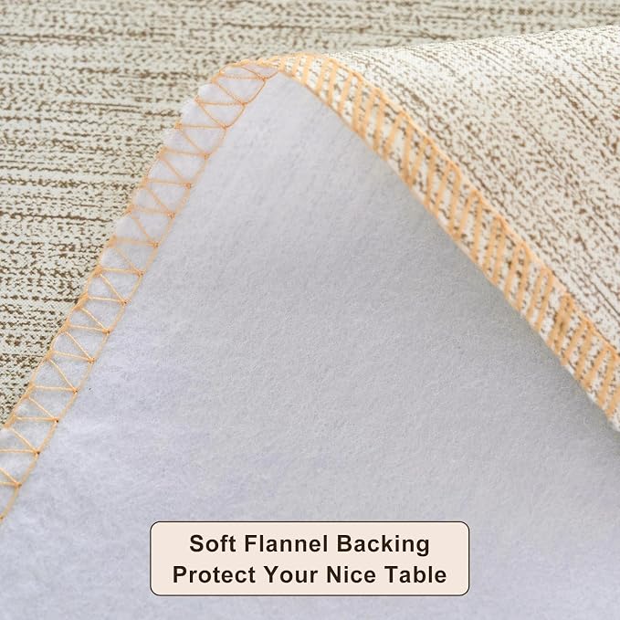 LIBERECOO Heavy Duty Vinyl Tablecloth with Flannel Backing Waterproof Oil-Proof Plastic Table Cloth Stain-Resistant Wipeable Rectangle or Square Table Cover for Indoor and Outdoor 54 x 54 Inch
