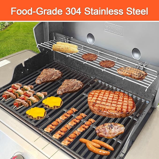 QuliMetal SUS304 Warming Rack for Weber Genesis II 300 Series Grill, Grill Parts for Weber Genesis 2 E-310, II E-310, II E-315, II E-330, II E335, II S-310, II S-335, Replacement Parts for Weber 66044