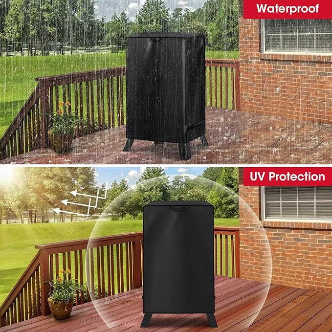 Unicook Electric Smoker Cover for Masterbuilt 40 Inch Smokers, Outdoor Vertical Digital BBQ Cover, Unique Waterproof Vinyl Exterior with Polyester Lining, 25" W x 17" D x 39" H