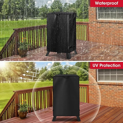 Unicook Electric Smoker Cover for Masterbuilt 40 Inch Smokers, Outdoor Vertical Digital BBQ Cover, Unique Waterproof Vinyl Exterior with Polyester Lining, 25" W x 17" D x 39" H