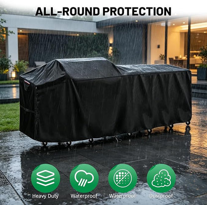105 Inch Island Grill Cover, Outdoor Kitchen BBQ Waterproof Cover | Heavy Duty Outdoor Large Island Covers for Patio BBQ, 105"L x 28"W x 50"H