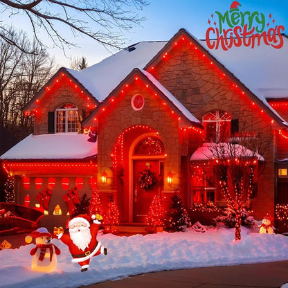 YIQU 75.8 FT 200 LED Extendable Red Christmas String Lights Indoor Outdoor | Memory Function & Timer & 8 Modes,Ultra Bright Green Wire Waterproof Twinkle Lights for Xmas Tree Yard Holiday Party Decor