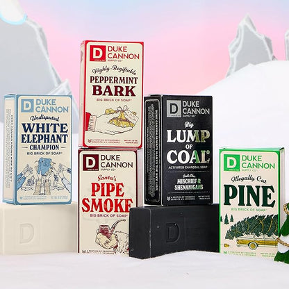 Duke Cannon Lump of Coal Holiday Soap – Charcoal, Bergamot & Black Pepper – 10oz XL, Paraben-Free, Triple-Milled, Hydrating, American-Made Men's Gift