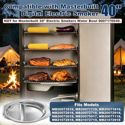 9007180374 Water Bowl Replacement Parts for Masterbuilt 40-inch Digital Electric Smoker, Large Water Pan for Masterbuilt Smoker MB20071619, MB20071719, MB20071819, MB20072618, MB20072718, MB20072918